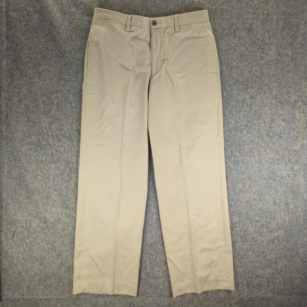 Eddie Bauer Pants Mens 34 Khaki Relaxed Fit Wrinkle Stain Resistant Chino